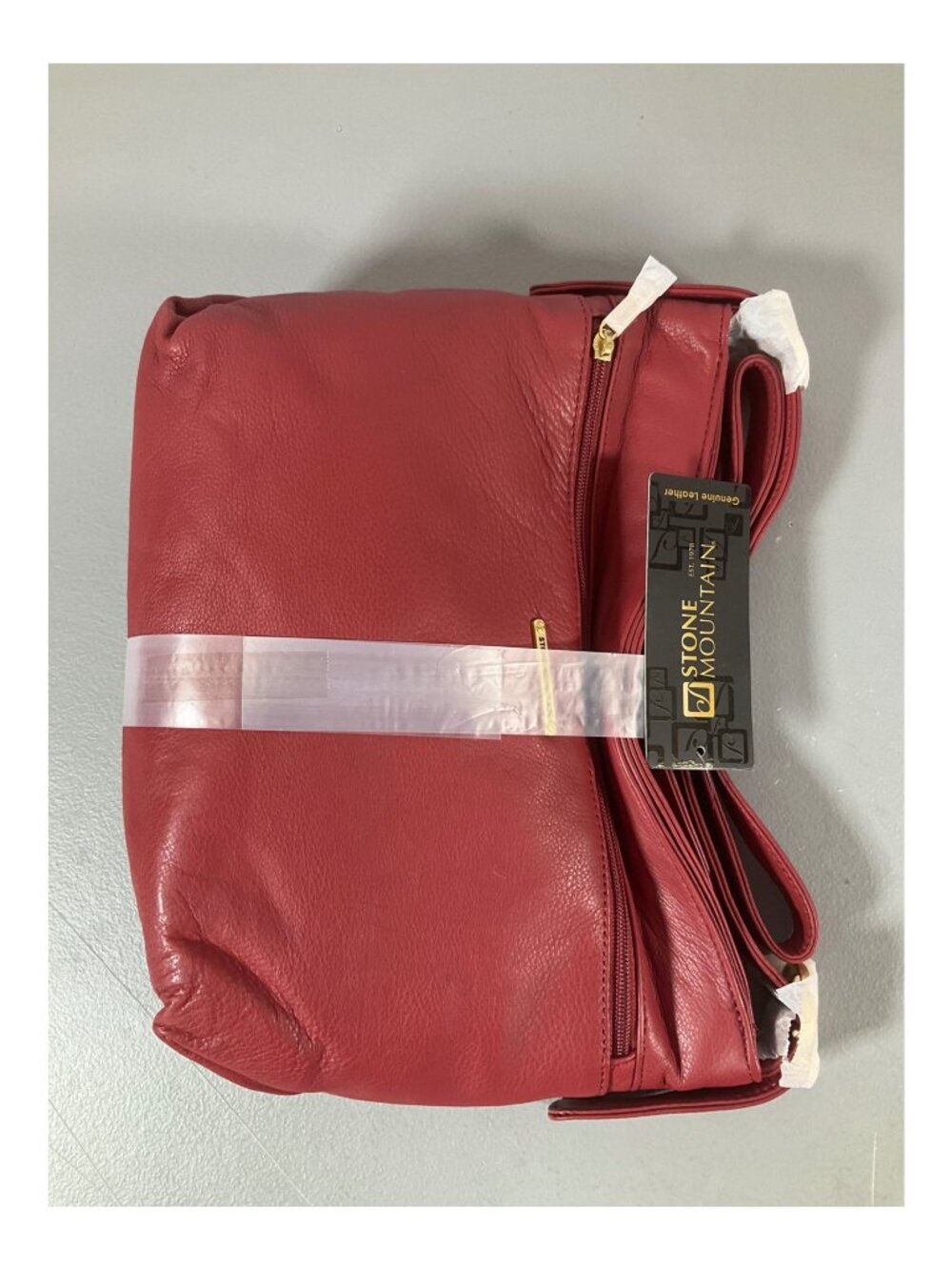 Stone Mountain Classic Red Leather Hobo Shoulder Bag - Unisex Fashion Accessory